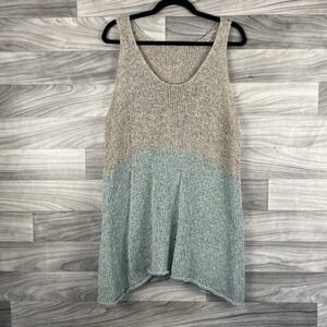 AMY BRILL SWEATER TOP TUNIC WOMENS ONE SIZE BLUE TAN‎ TOTALLY BRILL LAGENLOOK